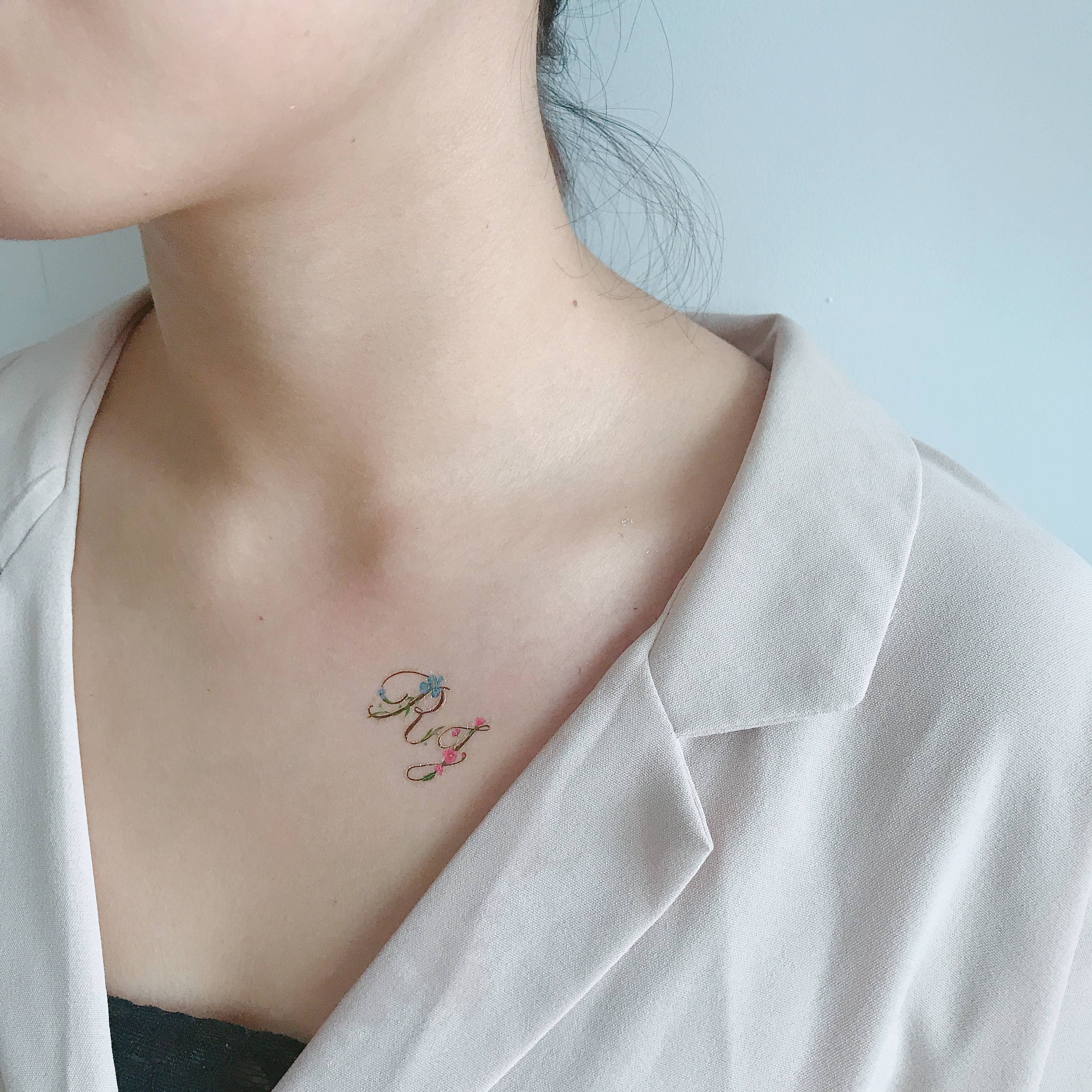 PAPERSELF ā wholesale Temporary tattoo ā Floral Alphabet Temporary Tattoos Stickers