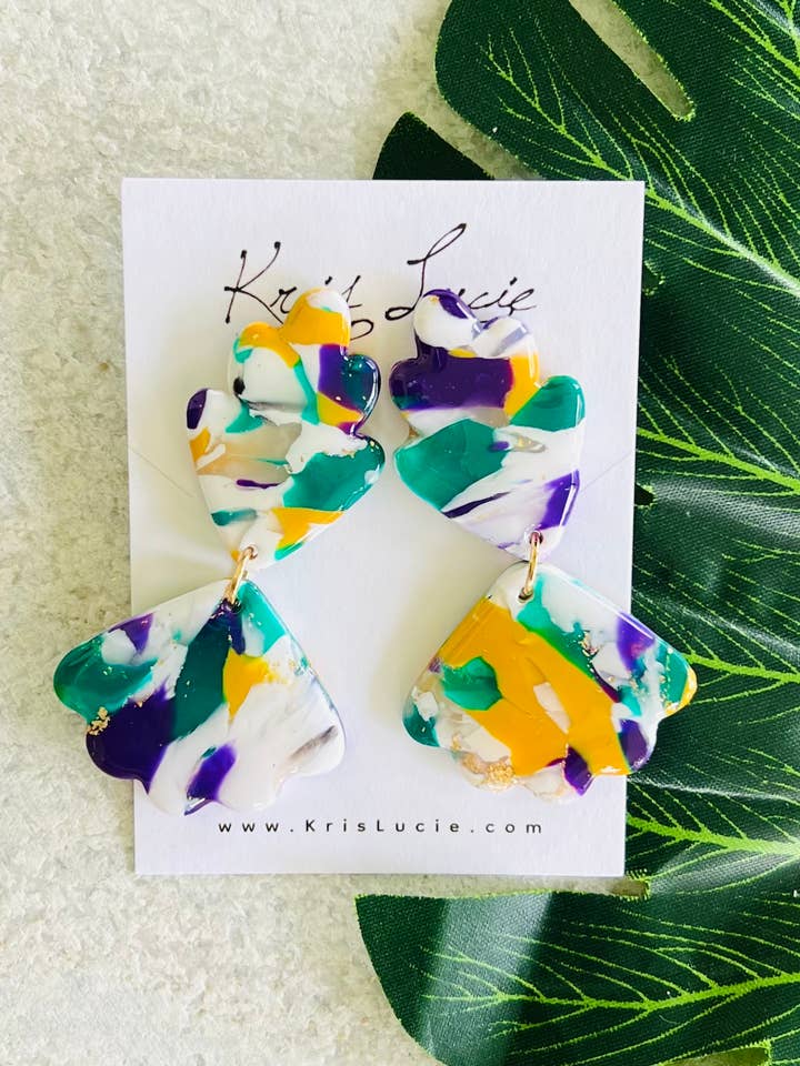 Mardi Gras Earrings for wholesale by Kris Lucie