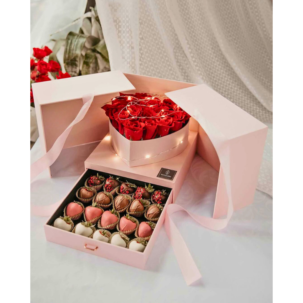 UNIKPACKAGING – Großhandel Geschenkboxen – Große quadratische Überraschungs-Blumenschachtel – mit Plastikeinsatz7