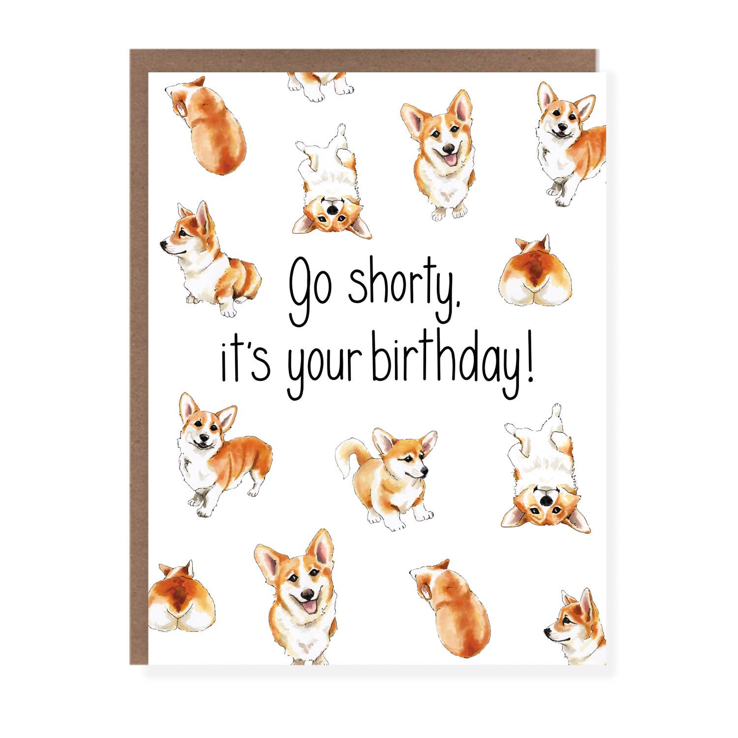 Morgan Swank Studio - Vente Cartes d'anniversaire - Carte d'anniversaire | Chien Corgi Go Shorty2
