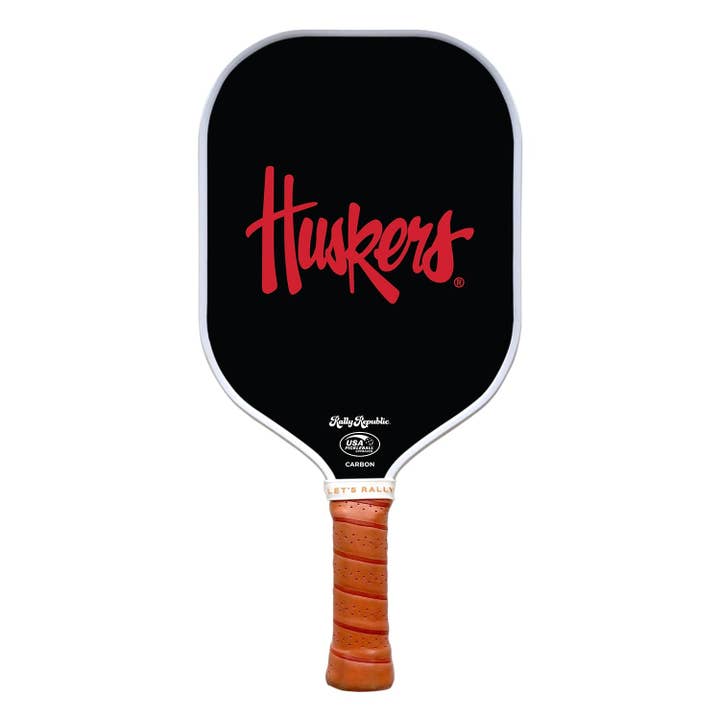 Pagaia da pickleball Nebraska Cornhuskers Black Huskers (B2B) per la vendita all'ingrosso da parte di Rally Republic