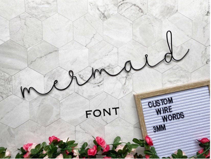 Wonder Wire Design - Wholesale Wall Accent - MERMAID font | Wire Words | Wire Word Sign | Personalized Wall Art | Wire Wall Art | Custom Quote | Wall Hanging8