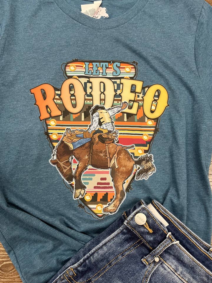 Let’s Rodeo Graphic Tee for wholesale by C&L Tees