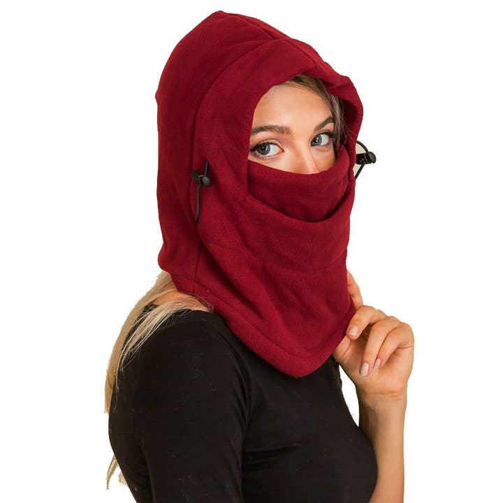 Cap Zone - Wholesale Balaclava - Women's - Plush Ski Mask With Adjustable Mouth Cover