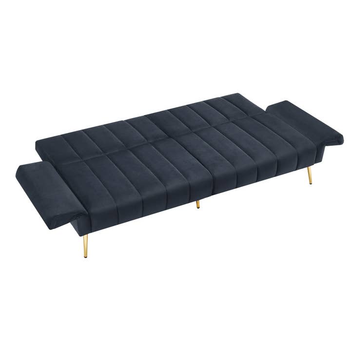 Urban Meuble - Wholesale Sofa - Black velvet 3-seater convertible sofa with 5-position backrests MEZEDS18