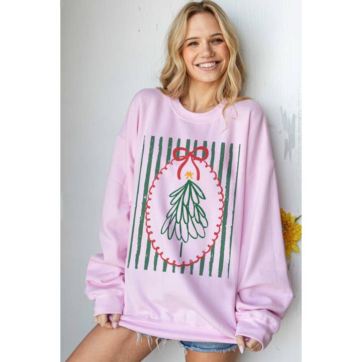 KERSTBOOM FRAME Oversized Vakantie Grafische Sweater voor wholesale door BLUME & CO.