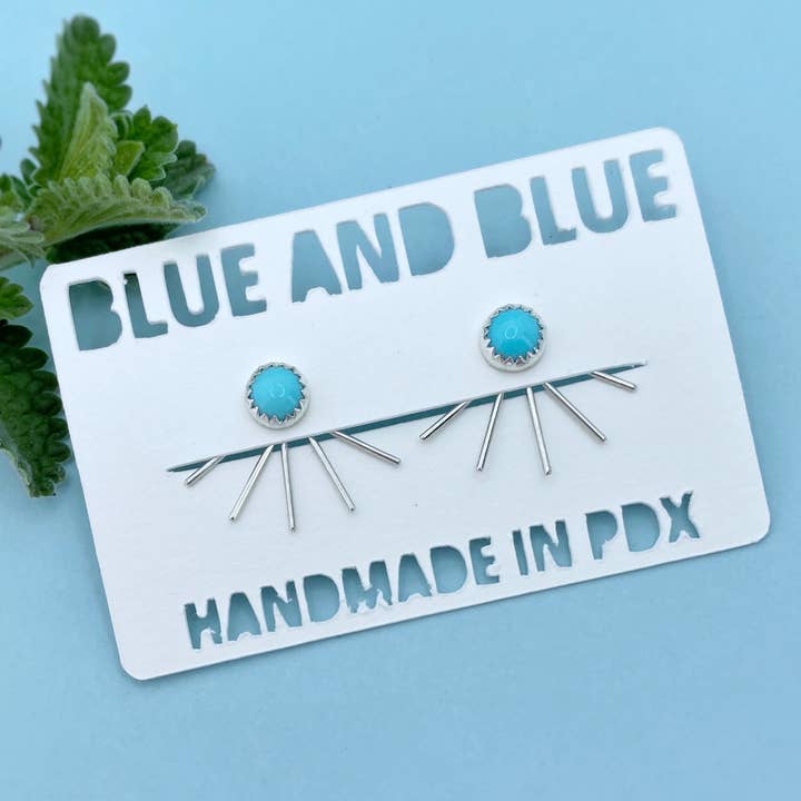 Fan Ear Jackets - Turquoise for wholesale by Blue and Blue