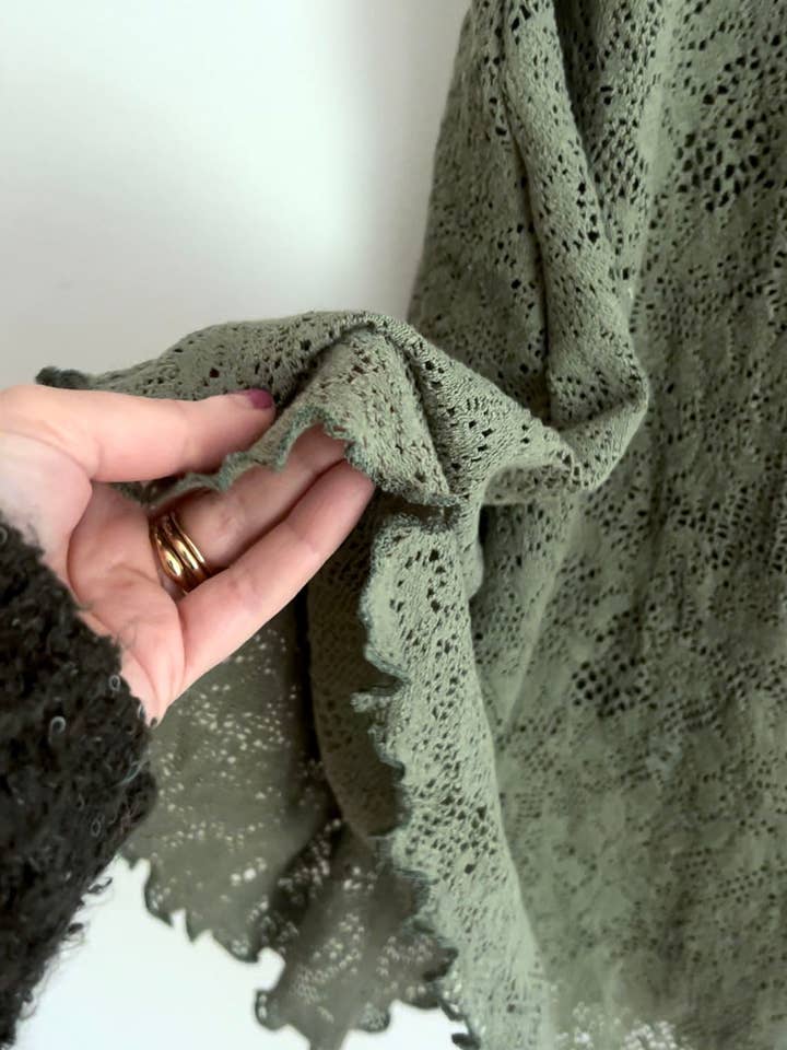 Clare Bare - Wholesale Dress - Women's - Moonshadow Slip Dress in Stretch Sage Cotton Crochet Knit2