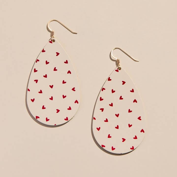 Ecru Petite Heart Teardrops for wholesale by Nickel and Suede