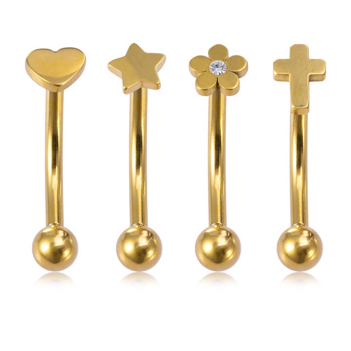 Gemscape UK - Wholesale Single Earring - Body Piercing - Small design eyebrow, Labret , Stud