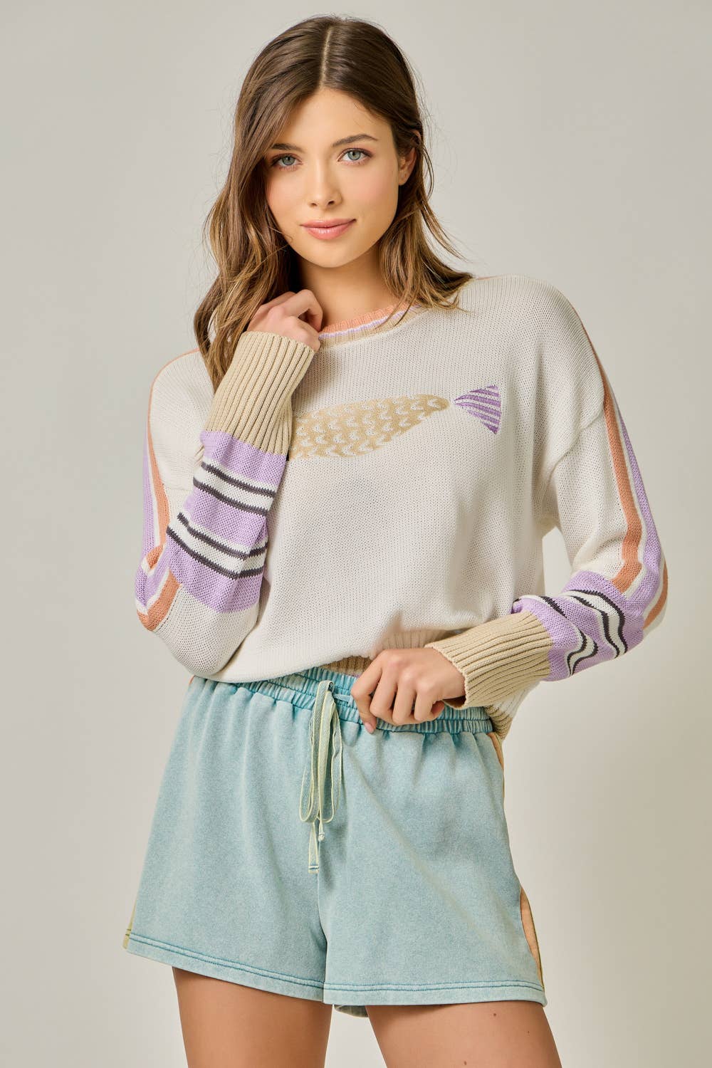 Mystree - Wholesale Knit Sweater - Women's - 61359 Color Block Pullover Sweater10