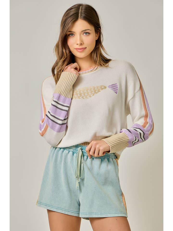 Mystree - Wholesale Knit Sweater - Women's - 61359 Color Block Pullover Sweater10