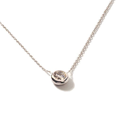 Collana con pendente in zircone in oro bianco 14k per la vendita all'ingrosso da parte di Cocky Jewellery