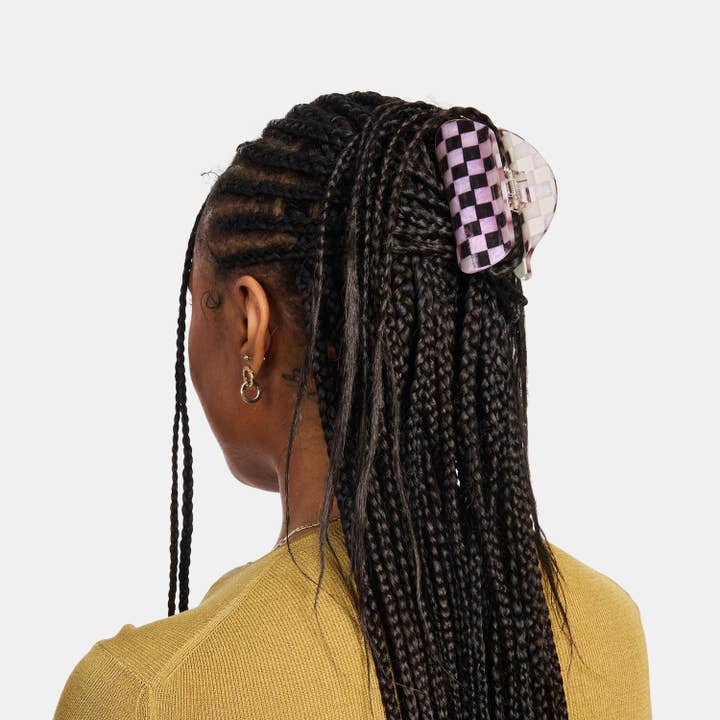 CHUNKS - Wholesale Hair Clip - Women's - Checker Claw in Smoky Quartz
