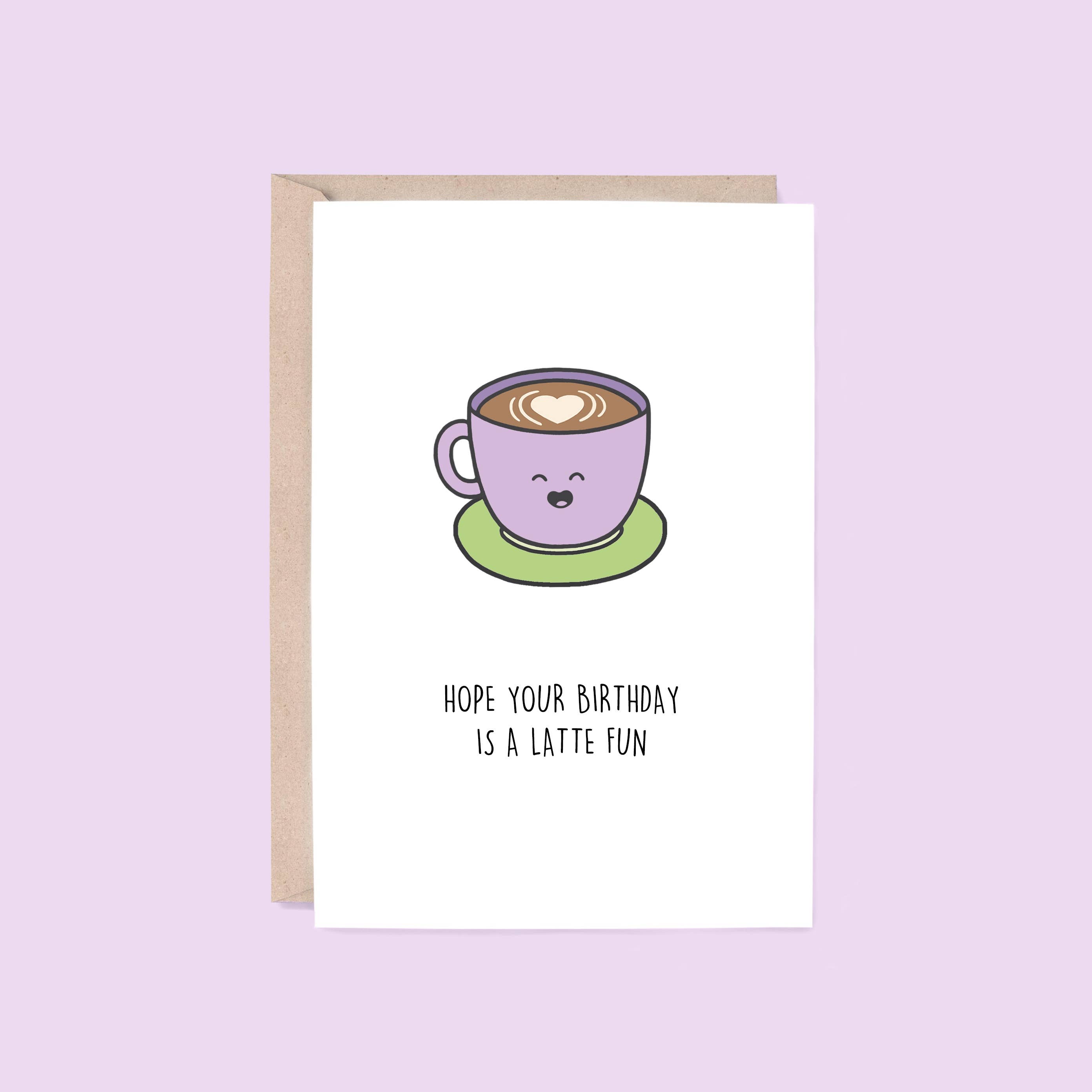 Hey Hunny - Wholesale Birthday Card - Birthday Card: Birthday Latte Fun | Coffee0