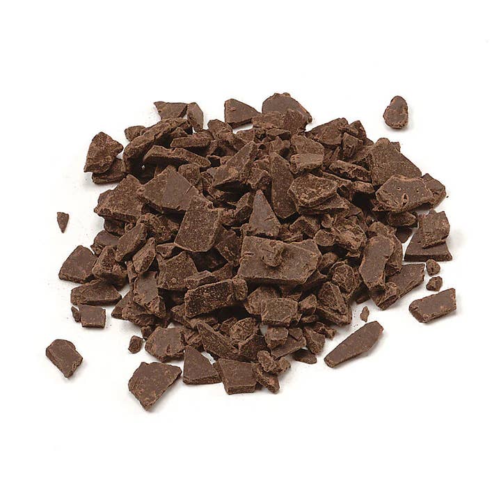 Wilbur V995 Brandywine Bittersweet Chocolate Chunks 27 (90 Viscosity) 50 lb CT for wholesale by Royal Wholesale