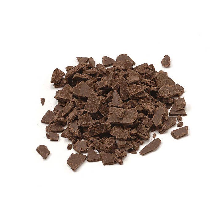 Wilbur V995 Brandywine Bittersweet Chocolate Chunks 27 (90 Viscosity) 50 lb CT for wholesale by Royal Wholesale