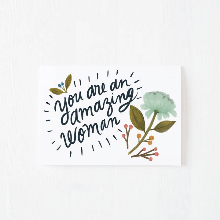 You are an amazing woman greeting card for wholesale by Tinker Doodle Happy