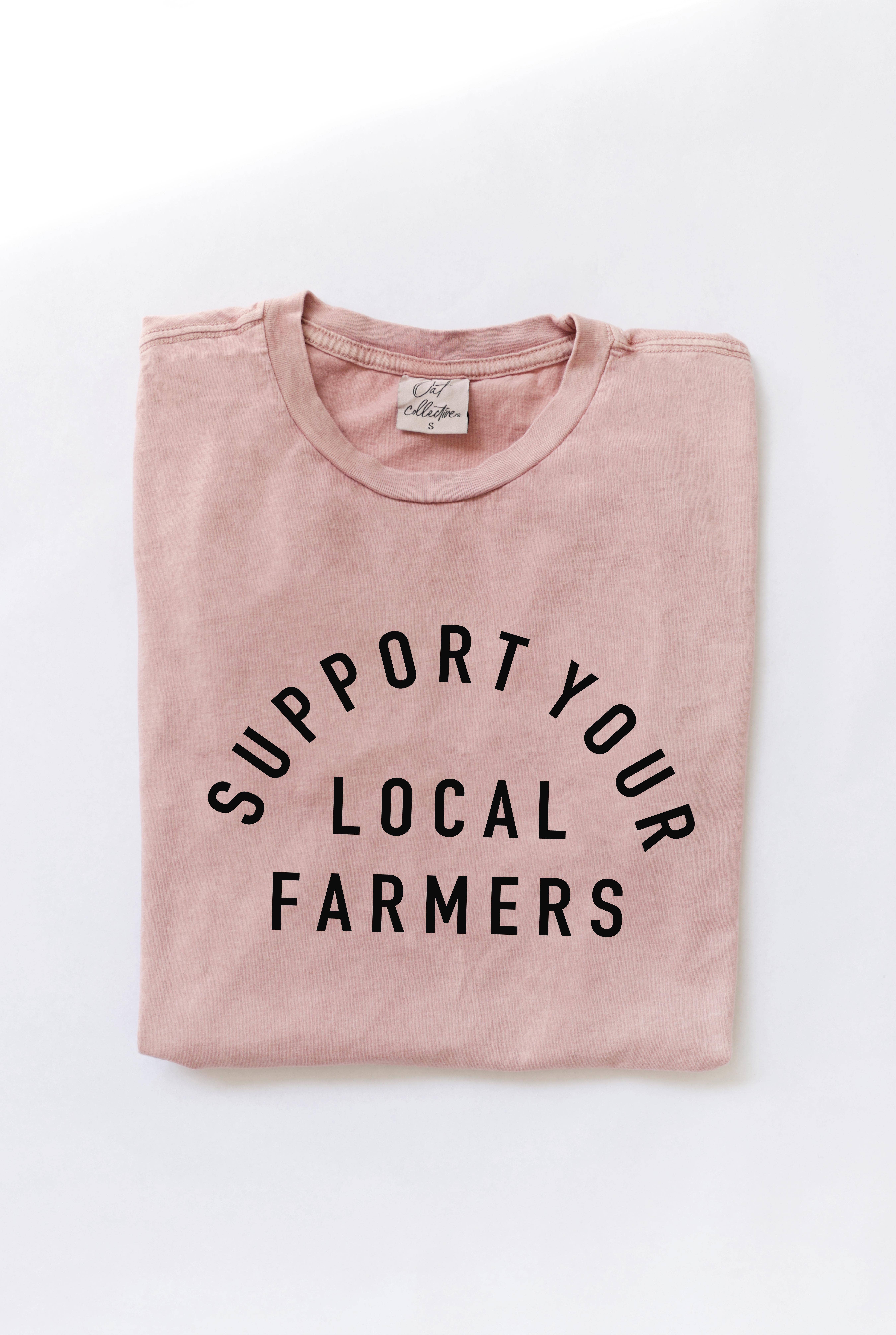OAT COLLECTIVE - Wholesale Screen Printed T-Shirt - Women's - SUPPORT YOUR LOCAL FARMERS Mineral Washed Graphic Top9