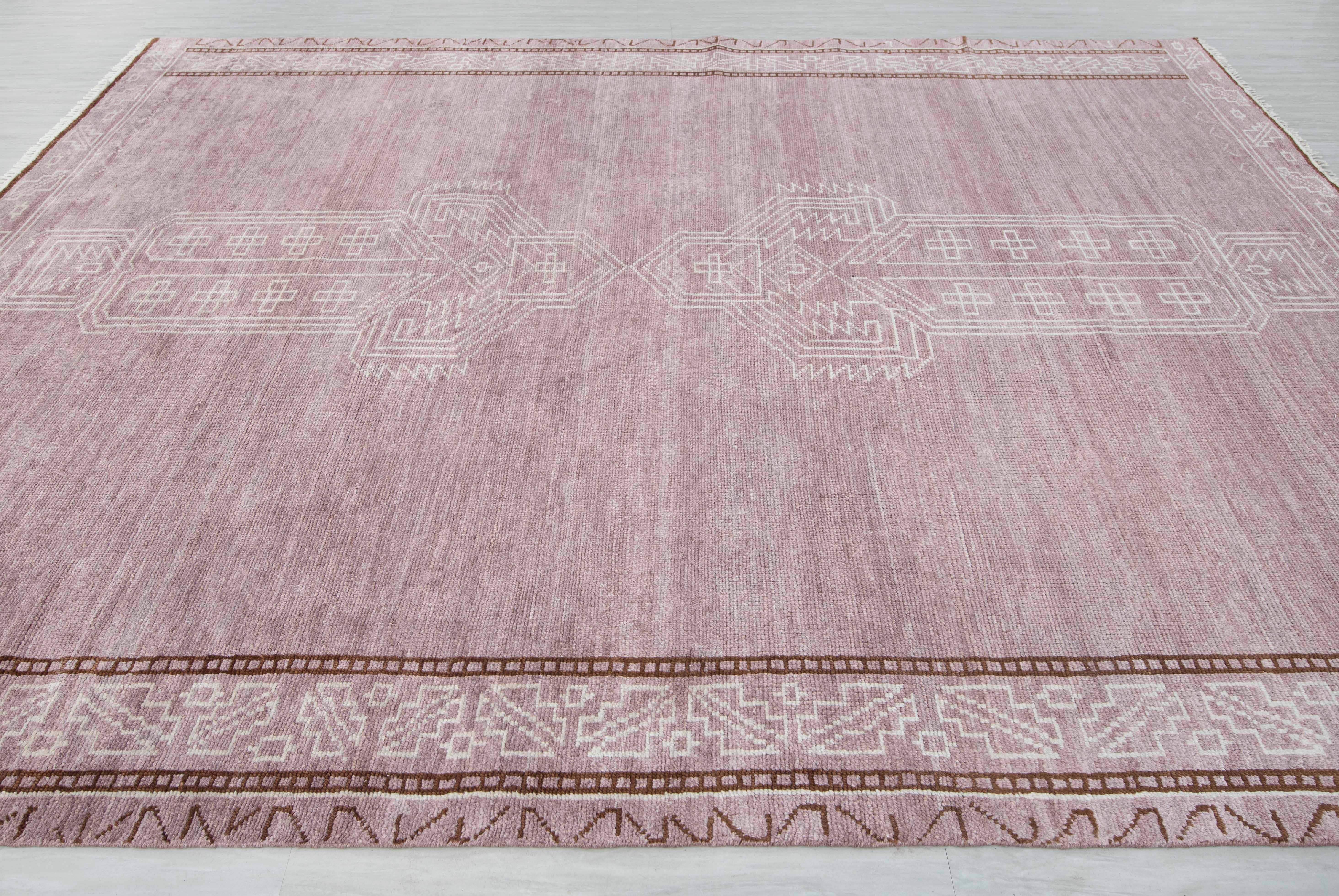 Aesthetic Homes LLC - Wholesale Area Rug - Pink Brown Modern Persian Wool Rug Hand Knotted se-55