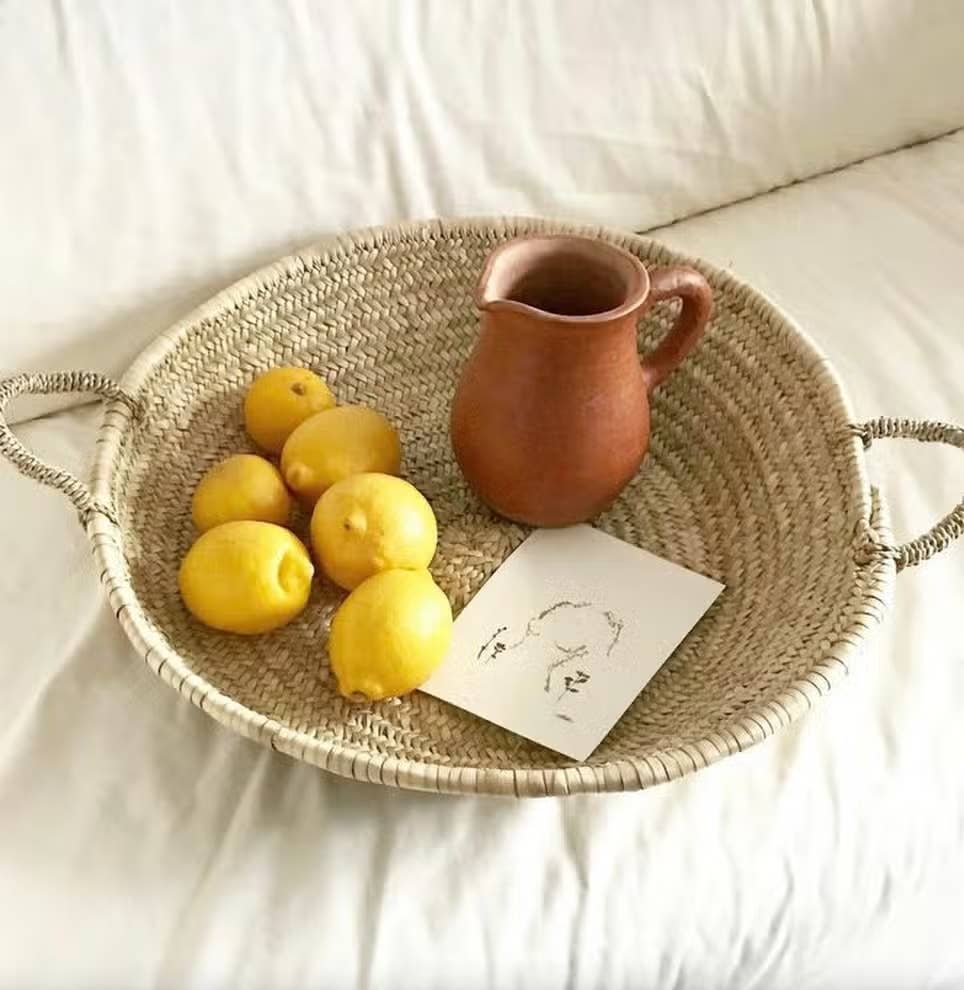 HandmadeBestSeller – Großhandel Dekorative Platte/Teller/Schüssel – Natürlicher Tischkorb, großer handgeflochtener marokkanischer Teller2