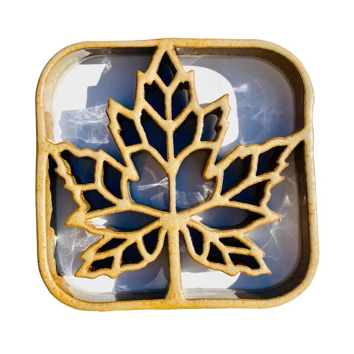 Bay Pottery - Wholesale Trivet - Maple Leaf Trivet - Stoneware Pottery