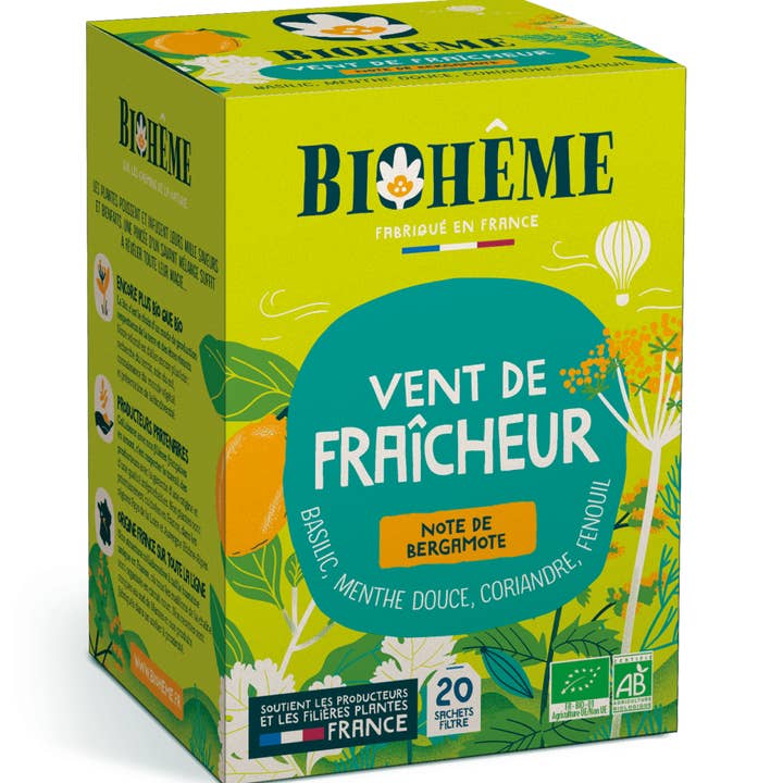 Biohême - Wholesale Health/Detox Tea - Fresh Breeze Infusion - 20 Tea Bags