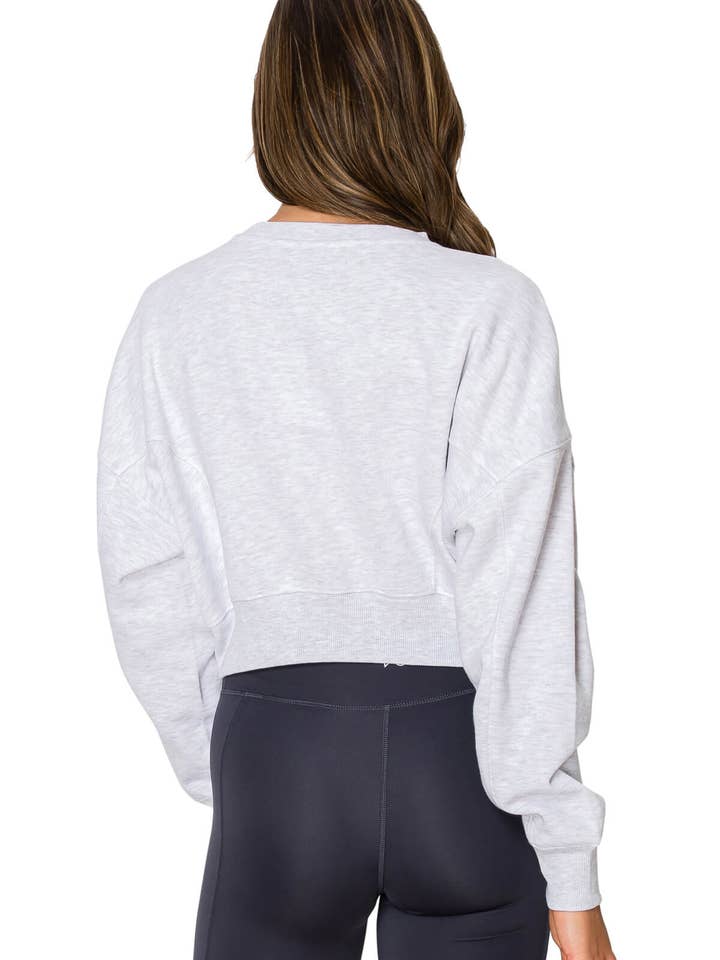 Cali1850 - Wholesale Sweatshirt - Women's - LAZY SUNDAY BASIC CROPPED SWEATSHIRT / 09839JFT476