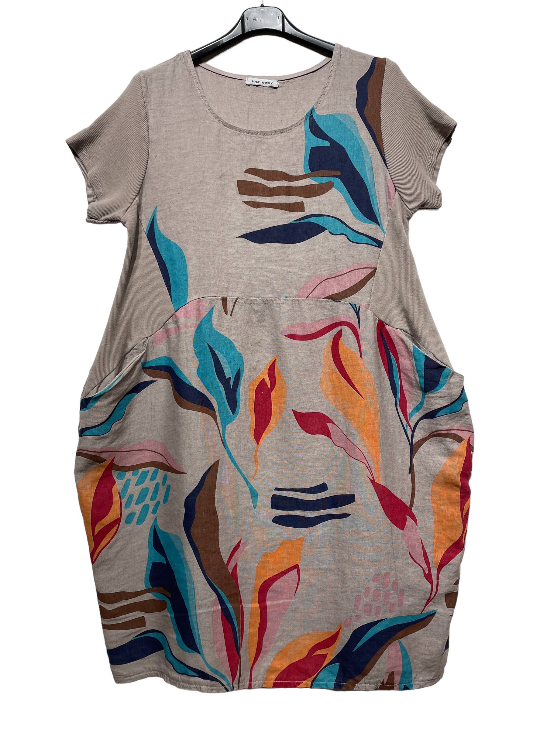 LINEN & COTTON HOUSE – Großhandel Tunika – Damen – TUNIKA AUS LEINEN 3533 BLUMEN4