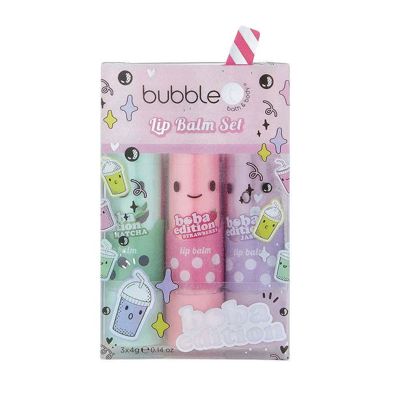 Beauty Goddess – wholesale Lip balm set – Bubble T Cosmetics Boba Tea Lip Balm Gift Set (3 x 4g)1