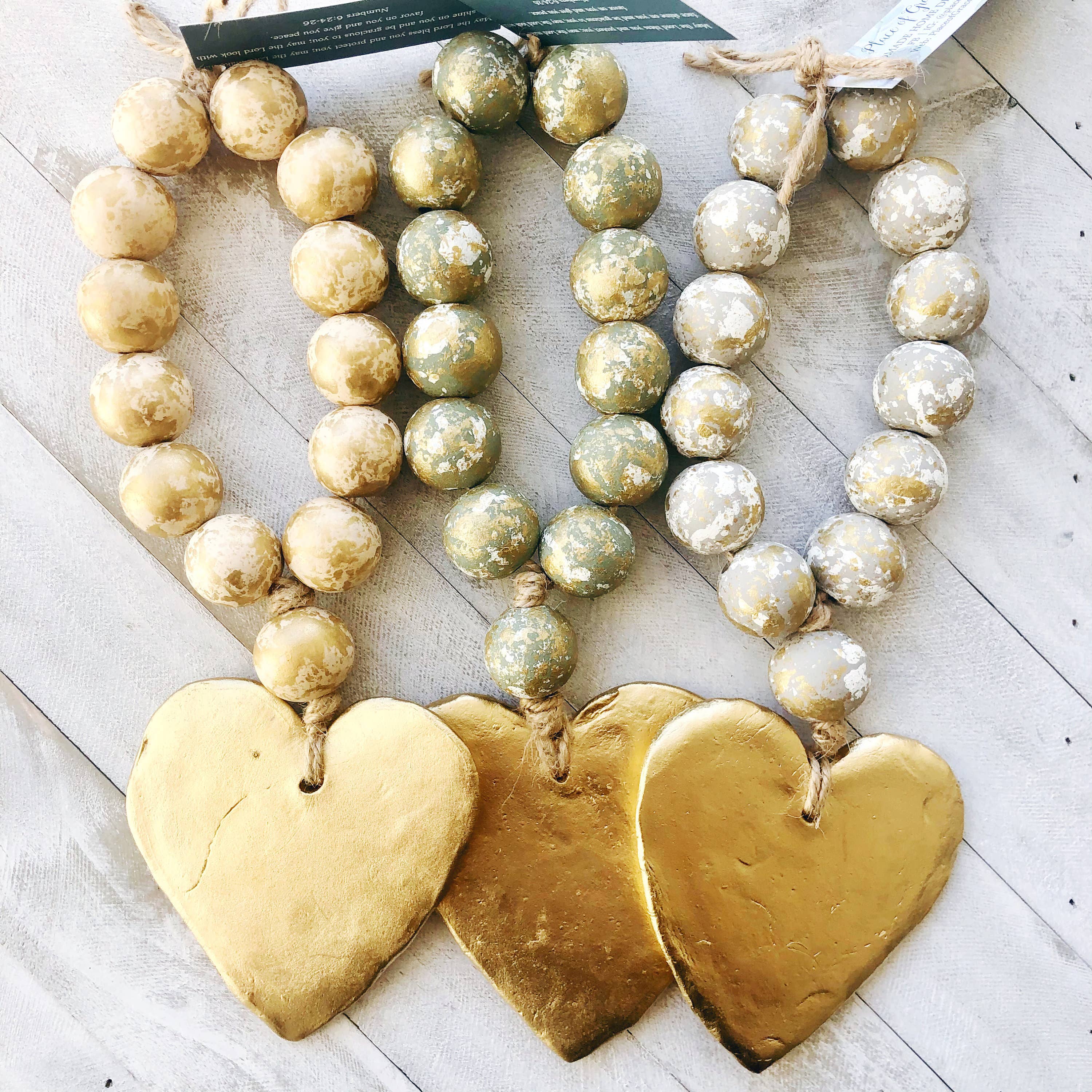 Place of Grace Designs - Wholesale Decorative Tabletop Object - Blessing Beads With Large Heart2