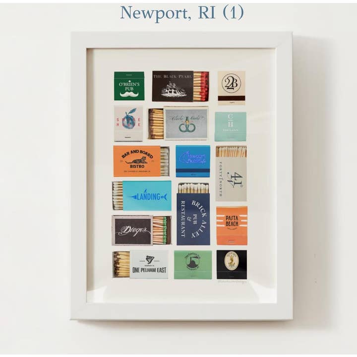 Newport, RI Matchbox Print; Rhode Island Wall Art Poster for wholesale by Coastal Ave. Design