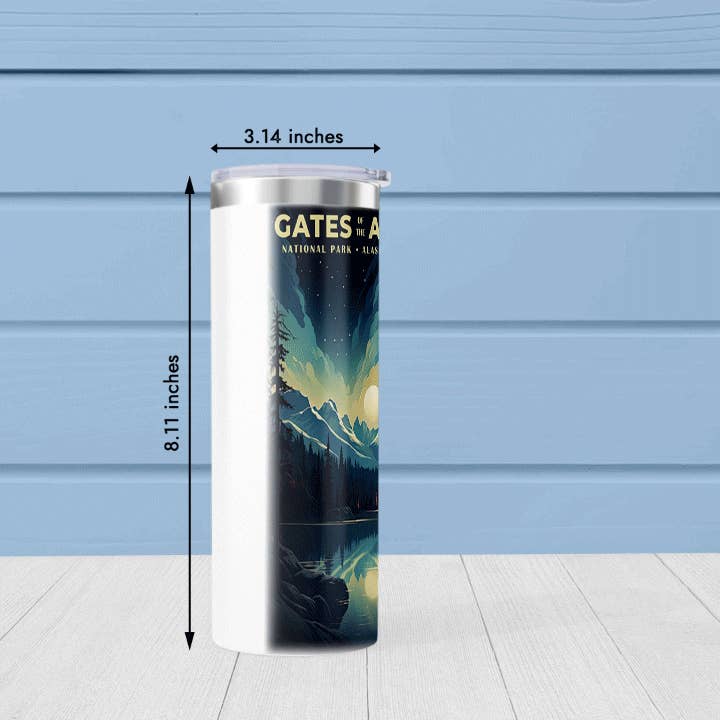 ADDLE iNK - Wholesale Insulated mug/tumbler - Gates of the Arctic National Park 20oz Skinny Tumbler1