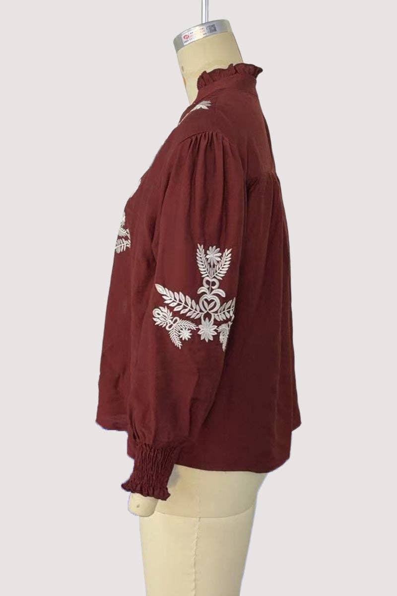 Mccolin – wholesale Buttoned-down shirt – Women's – Patterned Button-Down Blouse5