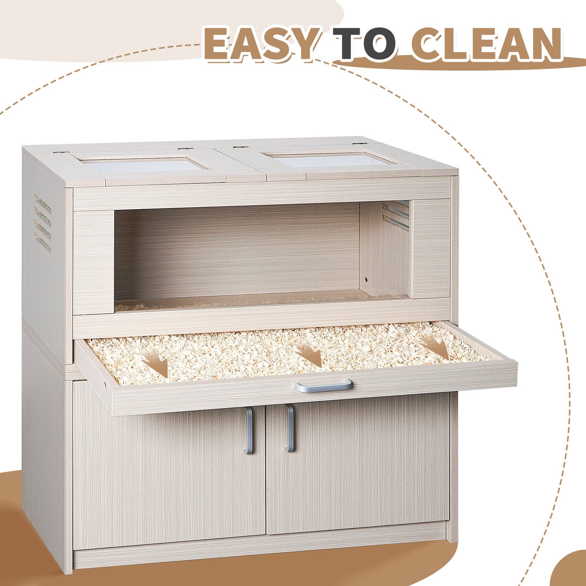 39F Inc. - Wholesale Pet Carrier - Cat/Dog - Natural Wood Small Pet Cage with Storage Cabinet 7
