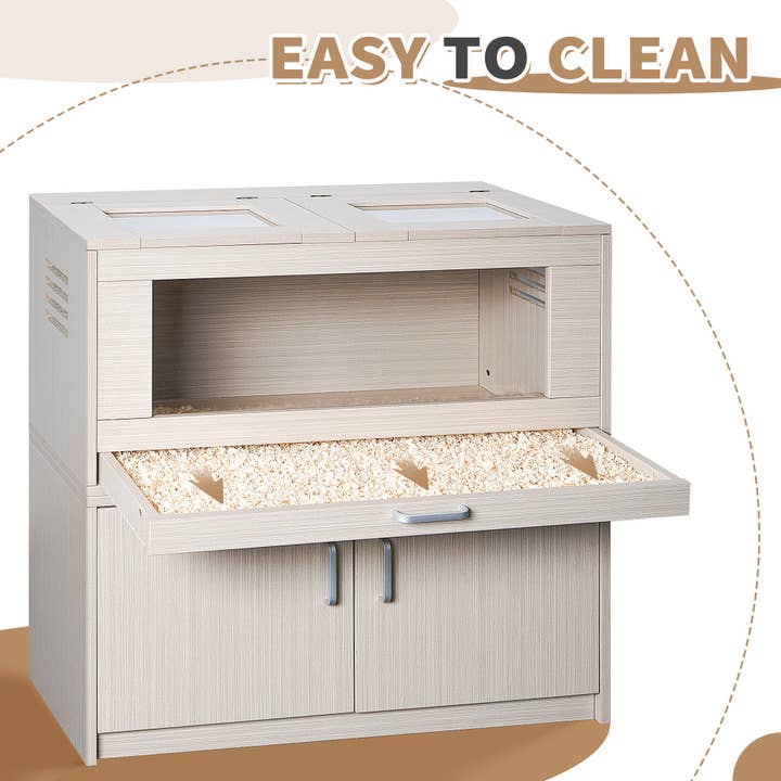 39F Inc. - Wholesale Pet Carrier - Cat/Dog - Natural Wood Small Pet Cage with Storage Cabinet 7