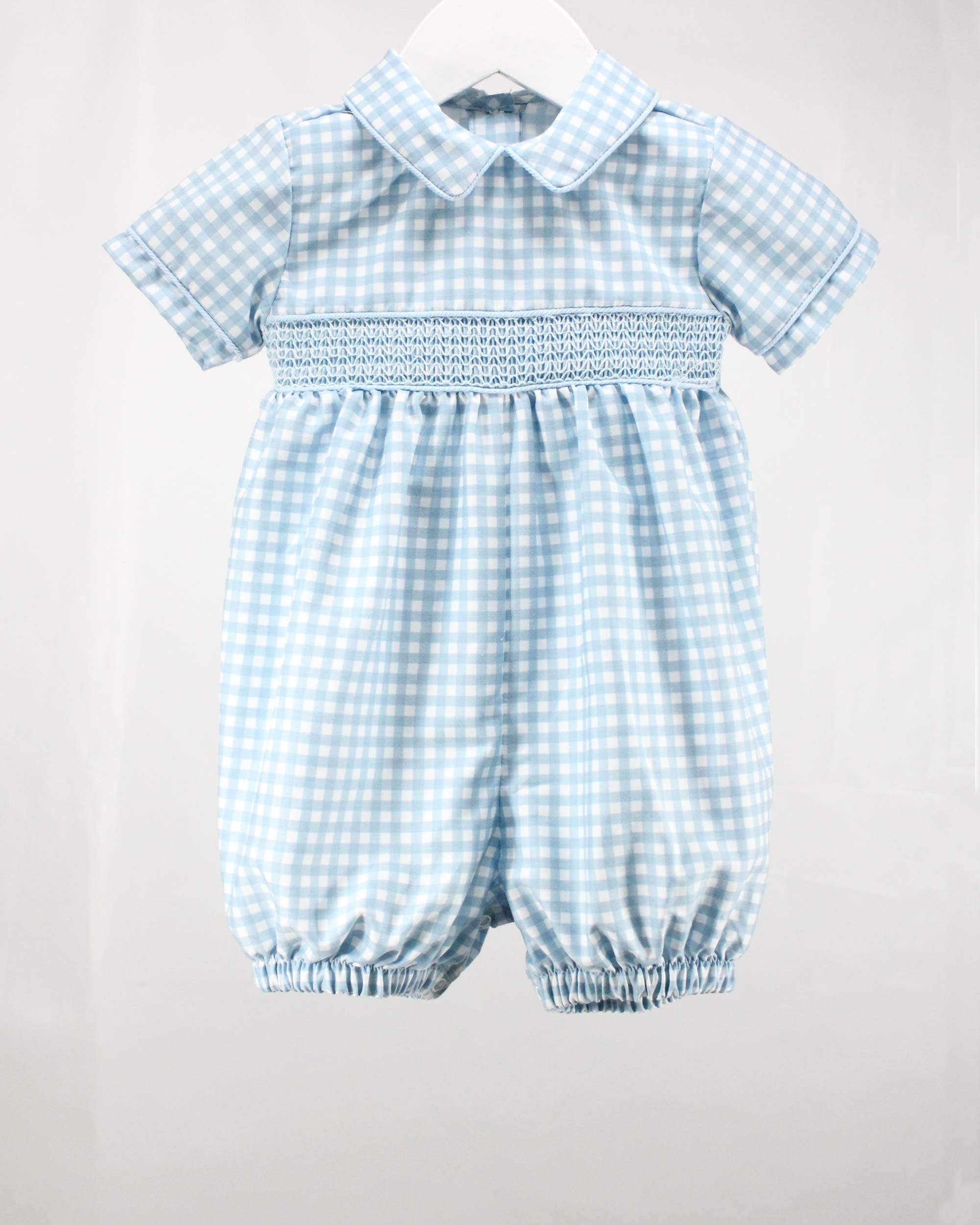 Baby Blessings Clothing - Wholesale Jumpsuit - Baby - Blue Gingham Classic Levi Bubble0