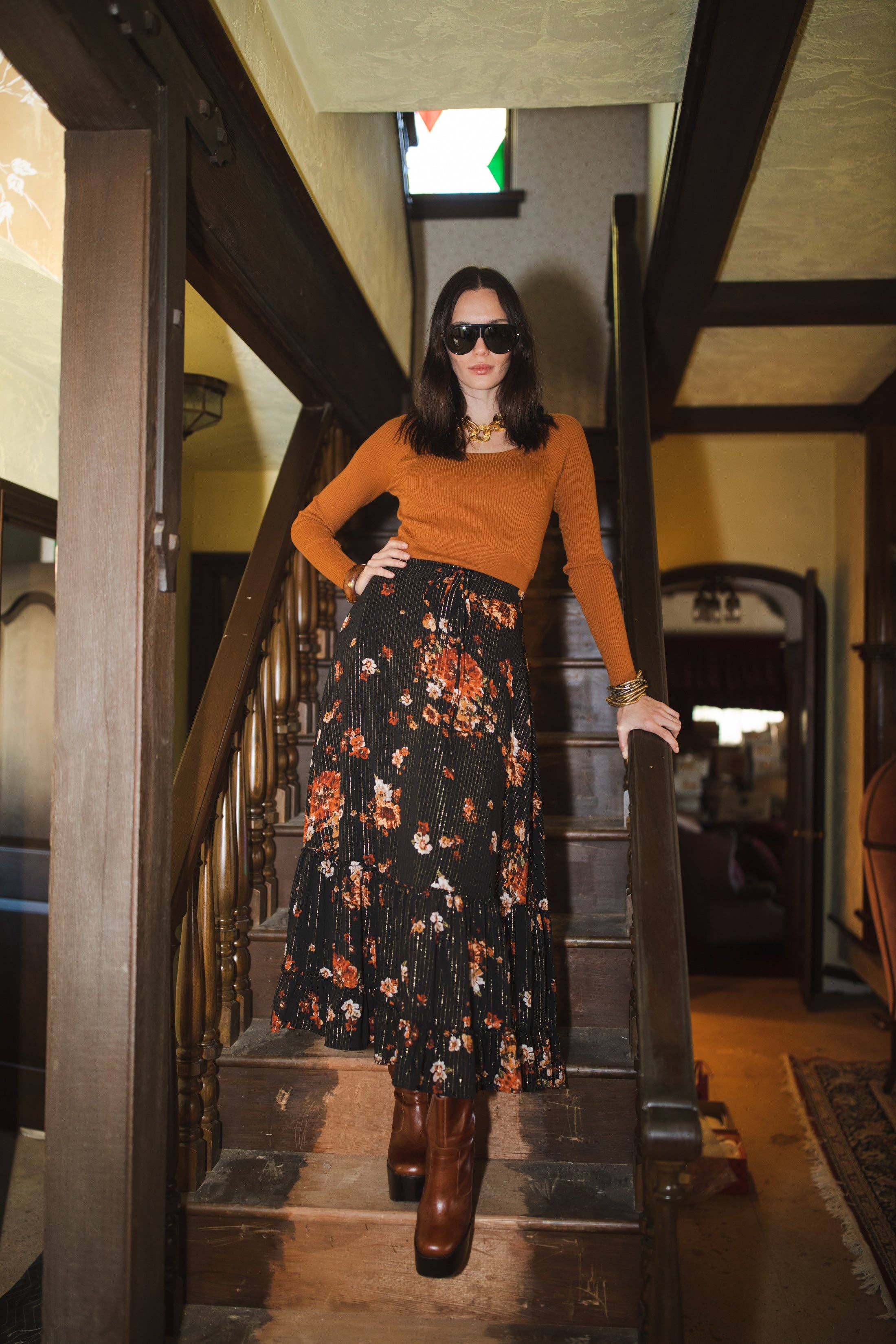 Jennafer Grace – wholesale Skirt – Women’s – Lynx Flora Maxi Skirt11