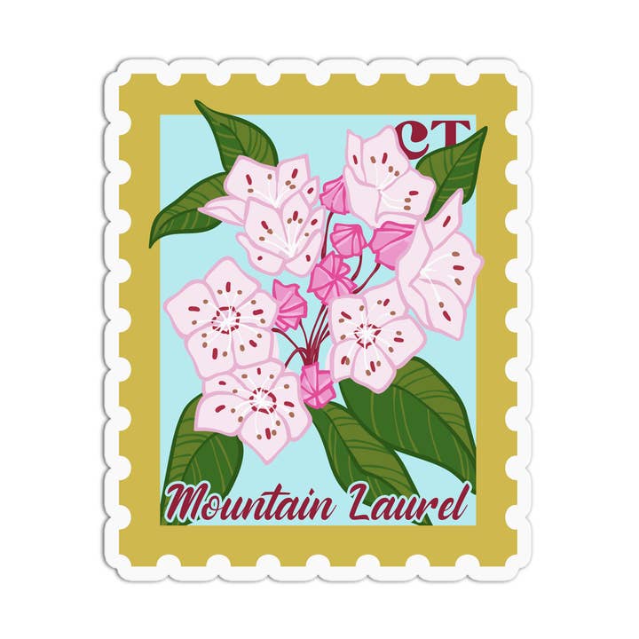 Girls Printing House - Wholesale Sticker - State Flower Mountain Laurel CT Vinyl Textured Sticker0