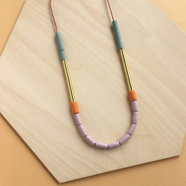 Collar Dini - Rosa arcilla y clementina para venta al por mayor de Loela