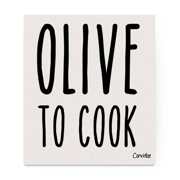 Olive zum Kochen von schwedischem Geschirrtuch für den Großhandel von Corvidae drawings & designs