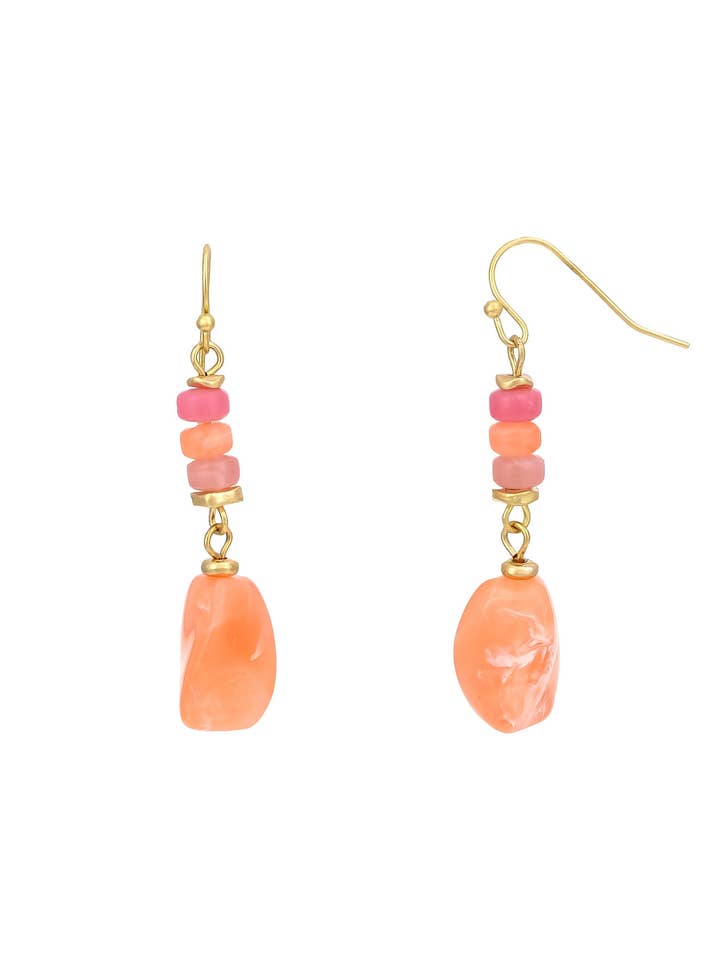 Daupaise Schmuck - Korallen-Sonnenuntergang Perlen-Ohrringe für den Großhandel von caroldauplaisejewelry