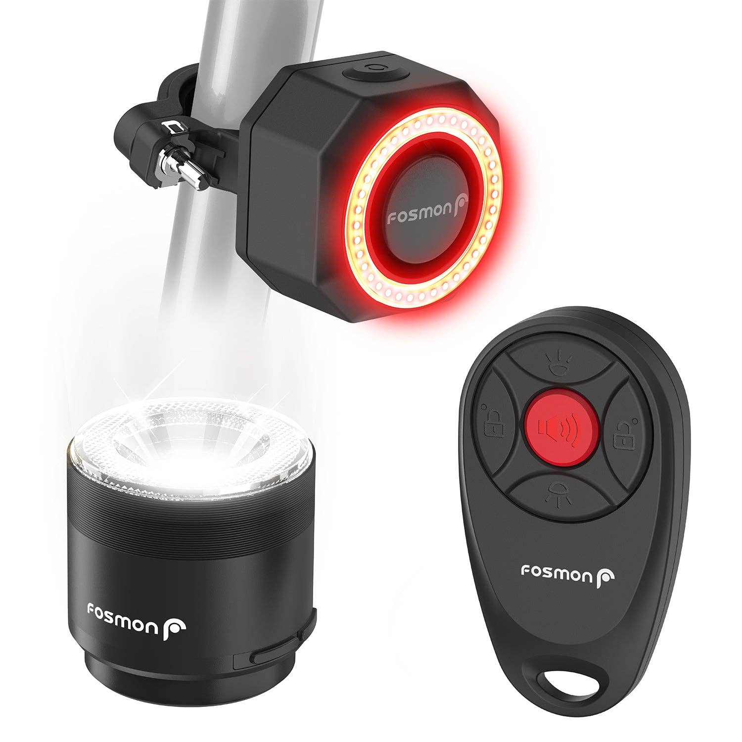 Fosmon – wholesale Biking accessories – Anti-Theft Bike Taillight & Headlight with Remote Control0