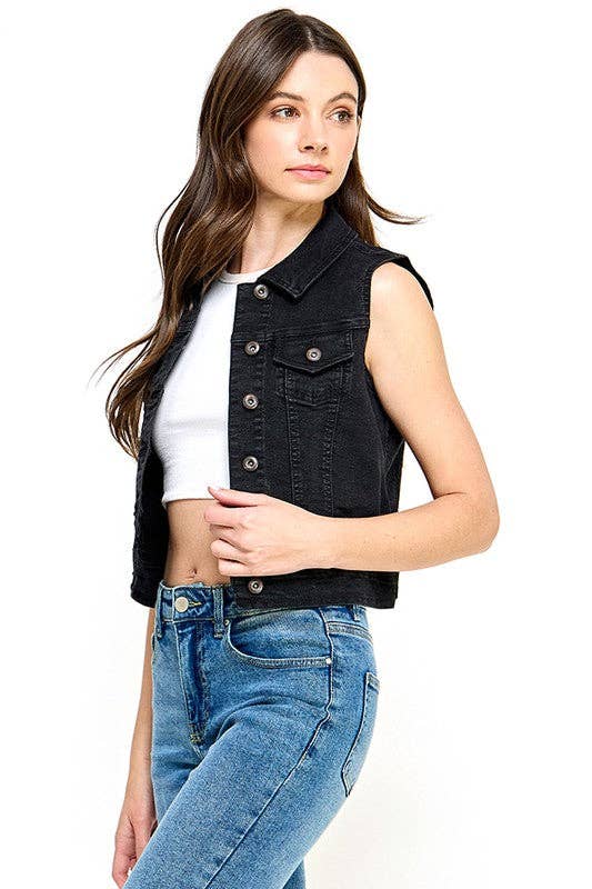 BLUE AGE - Wholesale Outerwear Vest - Women's - Ladies  Distressed  Denim Vest12