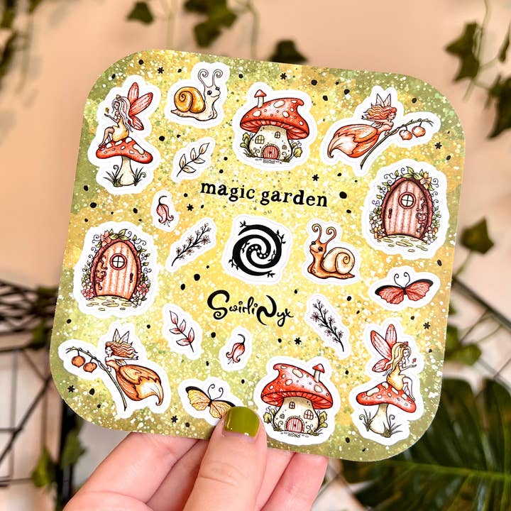 Red Magic Garden Sticker Sheet for wholesale by SwirliNyx