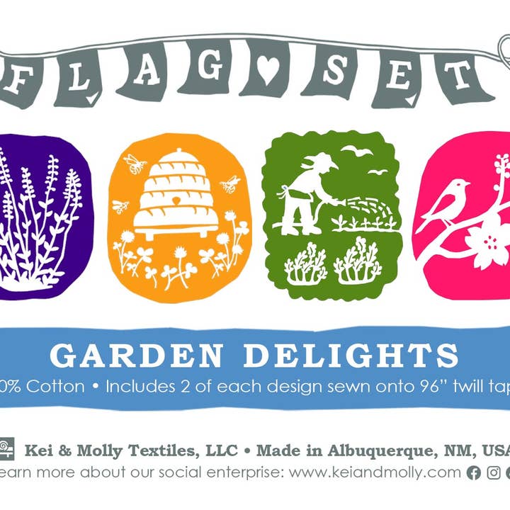 Set de banderas - Garden Delights para venta al por mayor de Kei & Molly Textiles, LLC