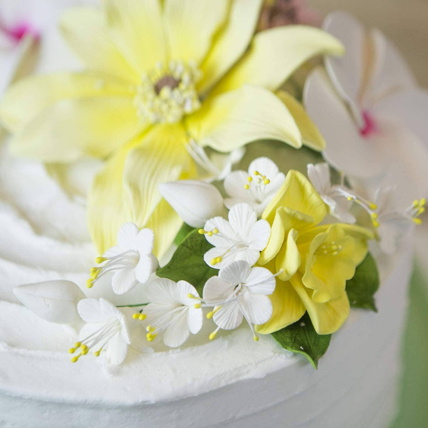 Global Sugar Art - Wholesale Cake/Cupcake Topper - Cherry Blossom Sugar Cake Flower Spray, by Global Sugar Art, White3