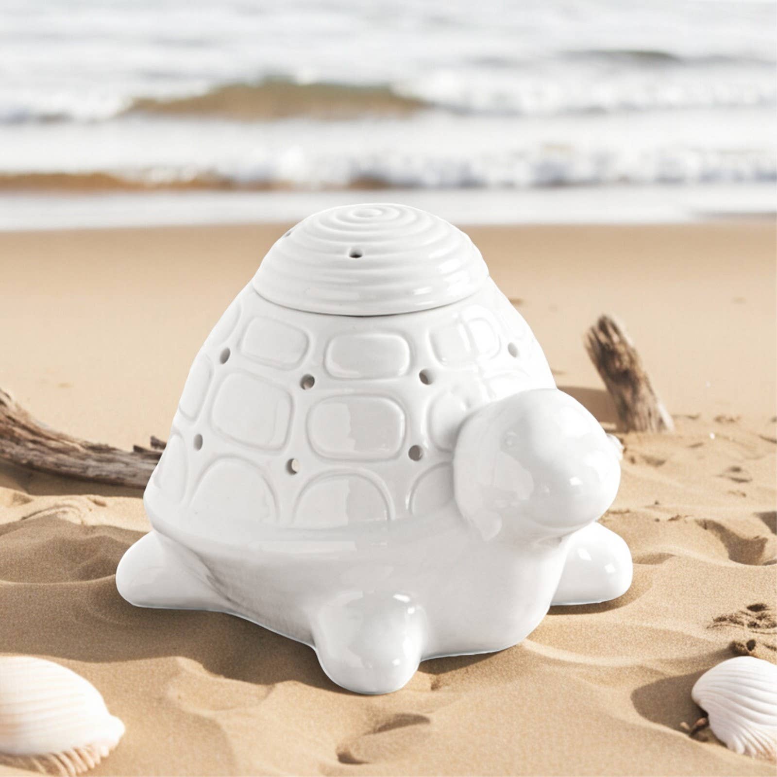 Zen'Arôme - Wholesale Oil Warmer - Franklin the Turtle White Ceramic Incense Burner5