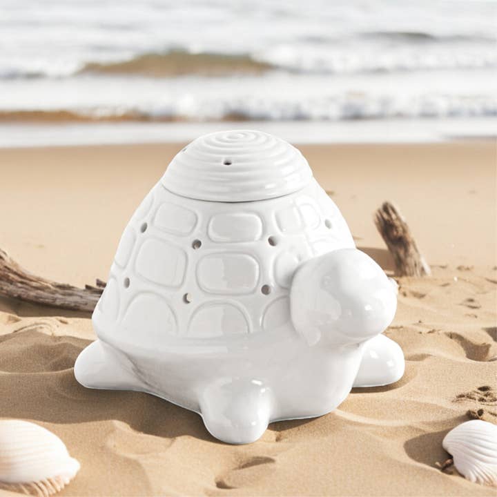 Zen'ArĂ´me - Wholesale Oil Warmer - Franklin the Turtle White Ceramic Incense Burner5