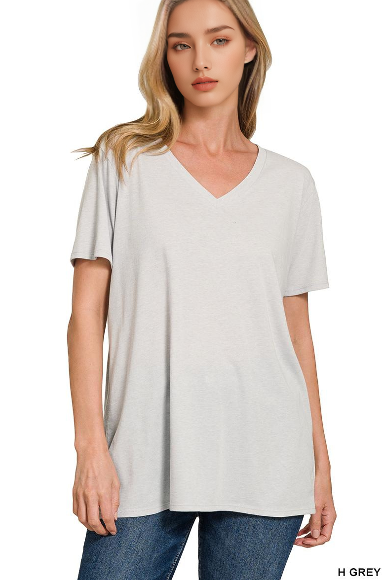 42POPS - Wholesale T-Shirt - Women's - `.Cotton Short Sleeve Boyfriend  V Neck Tee16